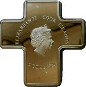 Cook Islands 5 Dollars Easter. Cross 2013 Proof 5 DOLLARS COOK ISLANDS ELIZABETH II IRB coin obverse