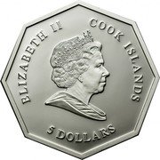 Cook Islands 5 Dollars Elizabeth II. Saint Catherine 2011 Proof 5 DOLLARS COOK ISLANDS ELIZABETH II coin obverse Cook Islands 5 Dollars Elizabeth II. Saint Catherine 2011 Proof 5 DOLLARS COOK ISLANDS ELIZABETH II coin obverse