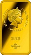 Cook Islands 5 Dollars (Harry potter. Lord Voldemort) 0.5 G FINE GOLD .999 2020 5 DOLLARS COOK ISLANDS ELIZABETH II coin obverse Cook Islands 5 Dollars (Harry potter. Lord Voldemort) 0.5 G FINE GOLD .999 2020 5 DOLLARS COOK ISLANDS ELIZABETH II coin obverse