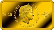 Cook Islands 5 Dollars (Harry Potter - Sorting Hat) 0.5 G FINE GOLD .999 2020 5 DOLLARS COOK ISLANDS ELIZABETH II coin obverse Cook Islands 5 Dollars (Harry Potter - Sorting Hat) 0.5 G FINE GOLD .999 2020 5 DOLLARS COOK ISLANDS ELIZABETH II coin obverse