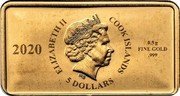 Cook Islands 5 Dollars Harry Potter. The Hogwarts Express 2020 Proof 0.5 G FINE GOLD .999 2020 5 DOLLARS COOK ISLANDS ELIZABETH II coin obverse Cook Islands 5 Dollars Harry Potter. The Hogwarts Express 2020 Proof 0.5 G FINE GOLD .999 2020 5 DOLLARS COOK ISLANDS ELIZABETH II coin obverse
