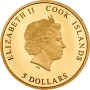 Cook Islands 5 Dollars (In Memory of Princess Diana) 5 DOLLARS COOK ISLANDS ELIZABETH II IRB coin obverse Cook Islands 5 Dollars (In Memory of Princess Diana) 5 DOLLARS COOK ISLANDS ELIZABETH II IRB coin obverse