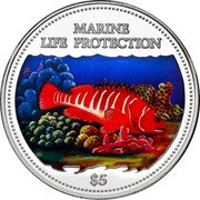 Cook Islands 5 Dollars (Marine Life Protection) $5 MARINE LIFE PROTECTION coin reverse Cook Islands 5 Dollars (Marine Life Protection) $5 MARINE LIFE PROTECTION coin reverse