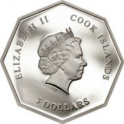 Cook Islands 5 Dollars Saint Matthew 2015 Proof 5 DOLLARS COOK ISLANDS ELIZABETH II coin obverse