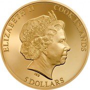 Cook Islands 5 Dollars (Sungazer Lizard) 5 DOLLARS COOK ISLANDS ELIZABETH II coin obverse Cook Islands 5 Dollars (Sungazer Lizard) 5 DOLLARS COOK ISLANDS ELIZABETH II coin obverse