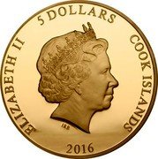 Cook Islands 5 Dollars (William Shakespeare Hamlet) 2016 5 DOLLARS COOK ISLANDS ELIZABETH II coin obverse Cook Islands 5 Dollars (William Shakespeare Hamlet) 2016 5 DOLLARS COOK ISLANDS ELIZABETH II coin obverse