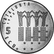 Spain 5 ECU (20th Anniversary Death of Composer Pau Casals) X# 11 CATALUNYA 5 ECU 1993 coin obverse Spain 5 ECU (20th Anniversary Death of Composer Pau Casals) X# 11 CATALUNYA 5 ECU 1993 coin obverse