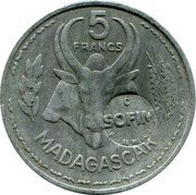 France 5 Francs (Glorioso Islands Coinage) 5 FRANCS C SOFIM ILES GLORIEUSES MADAGASCAR coin reverse