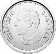 Canada 50 Cents (Coat of Arms) CHARLES III D G REX SR coin obverse Canada 50 Cents (Coat of Arms) CHARLES III D G REX SR coin obverse