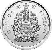 Canada 50 Cents (Coat of Arms) 20 23 50 CENTS A MARI USQUE AD MARE CANADA coin reverse Canada 50 Cents (Coat of Arms) 20 23 50 CENTS A MARI USQUE AD MARE CANADA coin reverse