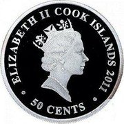 Cook Islands 50 Cents (Year of the Rabbit) RDM ELIZABETH II COOK ISLANDS 2011 50 CENTS coin obverse