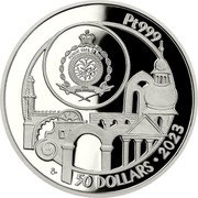 Niue 50 Dollars (West Bohemian Spa Triangle) PT999 PUBLIC SEAL OF NIUE ATUA NIUE TUKULAGI CM 50 DOLLARS 2023 coin obverse