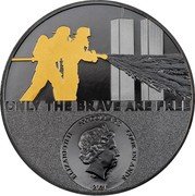 Cook Islands 500 Dollars (Real Hero - Firefighter) ONLY THE BRAVE ARE FREE ELIZABETH II 500 DOLLARS COOK ISLANDS 2021 IRB coin obverse Cook Islands 500 Dollars (Real Hero - Firefighter) ONLY THE BRAVE ARE FREE ELIZABETH II 500 DOLLARS COOK ISLANDS 2021 IRB coin obverse