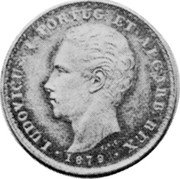 Portugal 500 Reis (Luiz I Pattern) KM# Pn162 LUDOVICUS I PORTUG ET ALGARB REX 1879 coin obverse