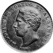 Portugal 500 Reis (Luiz I Prova) KM# PrB1 LUDOVICUS I PORTUG ET ALGARB REX 1863 coin obverse Portugal 500 Reis (Luiz I Prova) KM# PrB1 LUDOVICUS I PORTUG ET ALGARB REX 1863 coin obverse