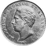 Portugal 500 Reis (Luiz I Prova) KM# PrA1 LUDOVICUS I PORTUG ET ALGARB REX 1863 coin obverse