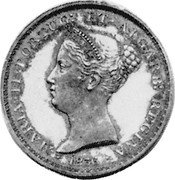 Portugal 500 Reis Maria II Pattern 1836 KM# Pn89 MARIA II D G PORTUG ET ALGARB REGINA 1836 coin obverse Portugal 500 Reis Maria II Pattern 1836 KM# Pn89 MARIA II D G PORTUG ET ALGARB REGINA 1836 coin obverse