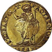 Italy Double Pistole (Saint Jean-Baptiste) S.MATER.TERESI(A).CVS.MEA. coin reverse Italy Double Pistole (Saint Jean-Baptiste) S.MATER.TERESI(A).CVS.MEA. coin reverse