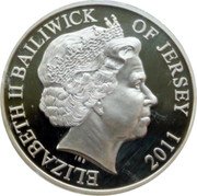UK Fifty Pence Diamond Jubilee. Young Bust 2011  UNC ELIZABETH II BAILIWICK OF JERSEY IRB 2011 coin obverse UK Fifty Pence Diamond Jubilee. Young Bust 2011  UNC ELIZABETH II BAILIWICK OF JERSEY IRB 2011 coin obverse