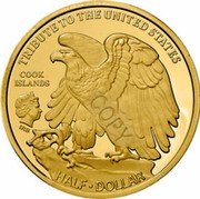 Cook Islands Half Dollar Walking Liberty 100th Anniversary 2016 1916–2016 L I B E R T Y coin reverse Cook Islands Half Dollar Walking Liberty 100th Anniversary 2016 1916–2016 L I B E R T Y coin reverse