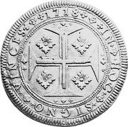 Portugal Non-Denominated (Joao V Non-Denominated Pattern) KM# Pn14 1718 IN HOC SIGNO VINCES coin reverse Portugal Non-Denominated (Joao V Non-Denominated Pattern) KM# Pn14 1718 IN HOC SIGNO VINCES coin reverse