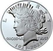 Cook Islands One Dollar (Peace Dollar) IN GOD WE TRUST FA LIBERTY 1921-2021 coin reverse Cook Islands One Dollar (Peace Dollar) IN GOD WE TRUST FA LIBERTY 1921-2021 coin reverse