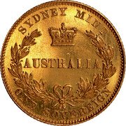 Australia One Sovereign (Victoria Pattern) KM# Pn2 SYDNEY MINT AUSTRALIA ONE SOVEREIGN coin reverse Australia One Sovereign (Victoria Pattern) KM# Pn2 SYDNEY MINT AUSTRALIA ONE SOVEREIGN coin reverse