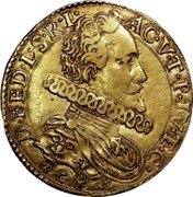 Italy Pistole (Saint Therese. Federico Landi) D.FED.L.S.R.I.AC.V.T.P.IV.ET.C. coin obverse Italy Pistole (Saint Therese. Federico Landi) D.FED.L.S.R.I.AC.V.T.P.IV.ET.C. coin obverse