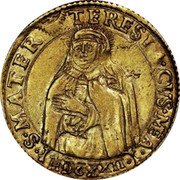 Italy Pistole (Saint Therese. Federico Landi) S.MATER.TERESI(A).CVS.MEA. coin reverse Italy Pistole (Saint Therese. Federico Landi) S.MATER.TERESI(A).CVS.MEA. coin reverse