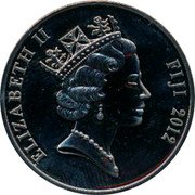Fiji Ten Dollars 60th Anniversary of the Accession of Queen Elizabeth II 2012 ELIZABETH II FIJI 2012 RDM coin obverse