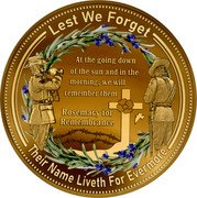 Niue Two Dollars Lest We Forget 2023  Proof LEST WE FORGET AT THE GOING DOWN OF THE SUN AND IN THE MORNING, WE WILL REMEMBER THEM. ROSEMARY FOR REMEMBRANCE THEIR NAME LIVETH FOR EVERMORE coin reverse Niue Two Dollars Lest We Forget 2023  Proof LEST WE FORGET AT THE GOING DOWN OF THE SUN AND IN THE MORNING, WE WILL REMEMBER THEM. ROSEMARY FOR REMEMBRANCE THEIR NAME LIVETH FOR EVERMORE coin reverse