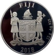 Fiji 1/2 Dollar History of Seafaring. Libertad 2018 FIJI REREVAKA NA KALOU KA DOKA NA TUI 2018 12 G AG 925 coin obverse