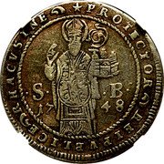 Croatia 1/2 Scudo St. Blaze 1748 SB KM# 10 PROTECTOR REIPVBLICE RHAGVSINE S B 17 48 coin obverse Croatia 1/2 Scudo St. Blaze 1748 SB KM# 10 PROTECTOR REIPVBLICE RHAGVSINE S B 17 48 coin obverse