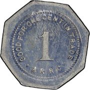 USA 1 Cent (Alaska Rural Rehabilitation Corporation) GOOD FOR ONE CENT IN TRADE 1 ARRC coin obverse USA 1 Cent (Alaska Rural Rehabilitation Corporation) GOOD FOR ONE CENT IN TRADE 1 ARRC coin obverse