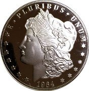 Cook Islands One Dollar (Elizabeth II 1964 USA Morgan Dollar) A TRIBUTE TO THE UNITED STATES 2018 COOK ISLANDS IRB COPY ONE DOLLAR coin obverse Cook Islands One Dollar (Elizabeth II 1964 USA Morgan Dollar) A TRIBUTE TO THE UNITED STATES 2018 COOK ISLANDS IRB COPY ONE DOLLAR coin obverse