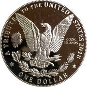 Cook Islands One Dollar (Elizabeth II 1964 USA Morgan Dollar) E PLURIBUS UNUM LIBERTY 1964 coin reverse Cook Islands One Dollar (Elizabeth II 1964 USA Morgan Dollar) E PLURIBUS UNUM LIBERTY 1964 coin reverse