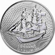 Cook Islands 1 Dollar Elizabeth II Bounty 2022 BU 1 DOLLAR 1 OZ FINE SILVER .9999 coin reverse Cook Islands 1 Dollar Elizabeth II Bounty 2022 BU 1 DOLLAR 1 OZ FINE SILVER .9999 coin reverse