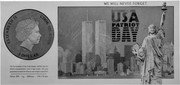 Cook Islands 1 Dollar Elizabeth II Miss Liberty 2021  Prooflike ELIZABETH II COOK ISLANDS IRB 1 DOLLAR THE GOVERNMENT OF THE COOK ISLANDS CERTIFIES THAT THIS MINTED COMMEMORATIVE NOTE IS LEGAL TENDER. THE MINT GUARANTEES TO MATCH THE FINENESS AND WEIGHT AS SPECIFIED SILVER .999 5 G 5000 PCS 150 X 70 MM WE WILL NEVER FORGET SEPTEMBER 11, 2011 USA PATRIOT DAY coin obverse