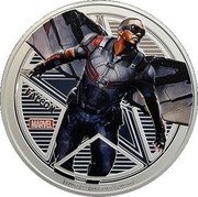 Fiji 1 Dollar (Falcon) FALCON MARVEL 1 OUNCE .999 SILVER ©MARVEL coin reverse Fiji 1 Dollar (Falcon) FALCON MARVEL 1 OUNCE .999 SILVER ©MARVEL coin reverse
