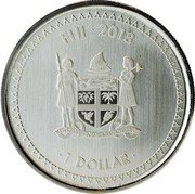 Fiji 1 Dollar Mermaid Rising. Coloured 2018  KM# 710 FIJI 2018 1 DOLLAR coin obverse