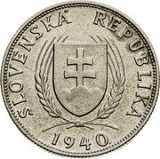 Slovakia 1 Koruna (Pattern) SLOVENSKA REPUBLIKA 1940 coin obverse Slovakia 1 Koruna (Pattern) SLOVENSKA REPUBLIKA 1940 coin obverse