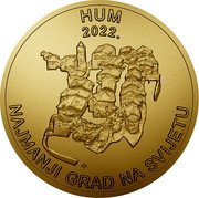 Croatia 1 Kuna (Hum) KM# 131 HUM 2022. NAJMANJI GRAD NA SVIJETU AD coin reverse Croatia 1 Kuna (Hum) KM# 131 HUM 2022. NAJMANJI GRAD NA SVIJETU AD coin reverse