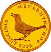 Croatia 1 Kuna Nightingale 2020  KM# 118 LUSCINIA MEGARHYNCHOS KK 2020. coin reverse Croatia 1 Kuna Nightingale 2020  KM# 118 LUSCINIA MEGARHYNCHOS KK 2020. coin reverse