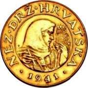Croatia 1 Kuna Pattern 1941 KM# Pn22 NEZ DRZ HRVATSKA 1941 coin obverse