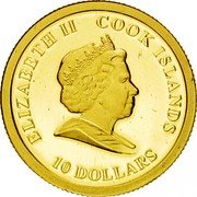 Cook Islands 10 Dollars (Captain James Cook) 10 DOLLARS COOK ISLANDS ELIZABETH II coin obverse Cook Islands 10 Dollars (Captain James Cook) 10 DOLLARS COOK ISLANDS ELIZABETH II coin obverse