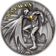 Cook Islands 10 Dollars Elizabeth II Batman 2021  Antiqued BATMAN © & TM DC COMICS. (S20) coin reverse