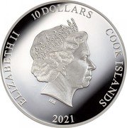 Cook Islands 10 Dollars Elizabeth II Doctor Yellow 2021  Proof ELIZABETH II 10 DOLLARS COOK ISLANDS IRB 2021 coin obverse