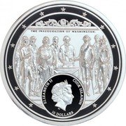 Cook Islands 10 Dollars Elizabeth II George Washington 2021  Proof THE INAUGURATION OF WASHINGTON ELIZABETH II COOK ISLANDS IRB 10 DOLLARS coin obverse