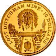 Cook Islands 10 Dollars (Lost Dutchman's Gold Mine) 10 DOLLARS LOST DUTCHMAN MINE coin reverse