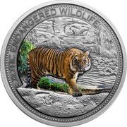 Fiji 10 Dollars (Malaysian Tiger) EXOTIC ENDANGERED WILDLIFE coin reverse